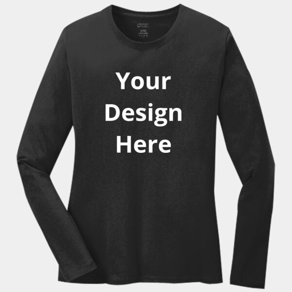 Your Design Here - Ladies Long Sleeve Core Cotton Tee Thumbnail