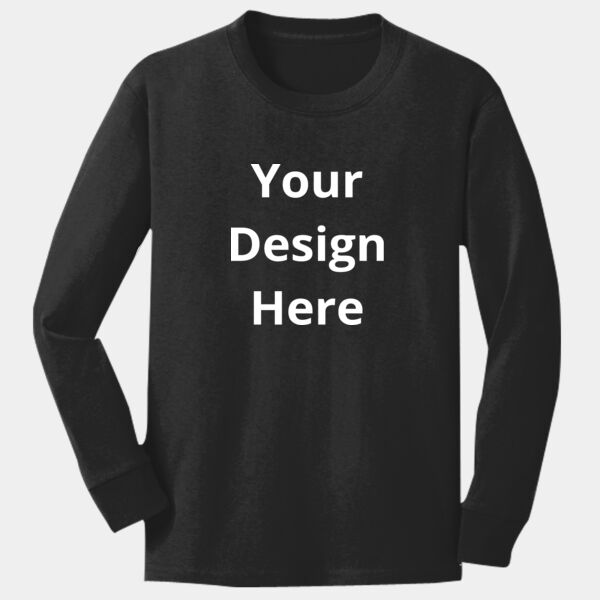 Your Design Here - Youth Long Sleeve Core Cotton Tee Thumbnail