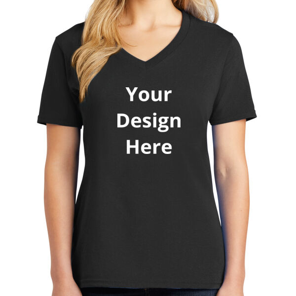 Your Design Here - Ladies Core Cotton V-Neck Tee Thumbnail
