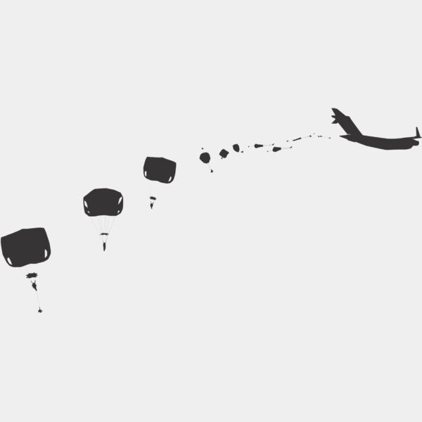 Soldiers Parachute Silhouette 1 Thumbnail