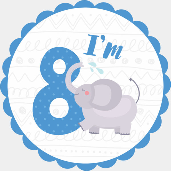 Eight Birthday Animal Elephant Number 2 Thumbnail
