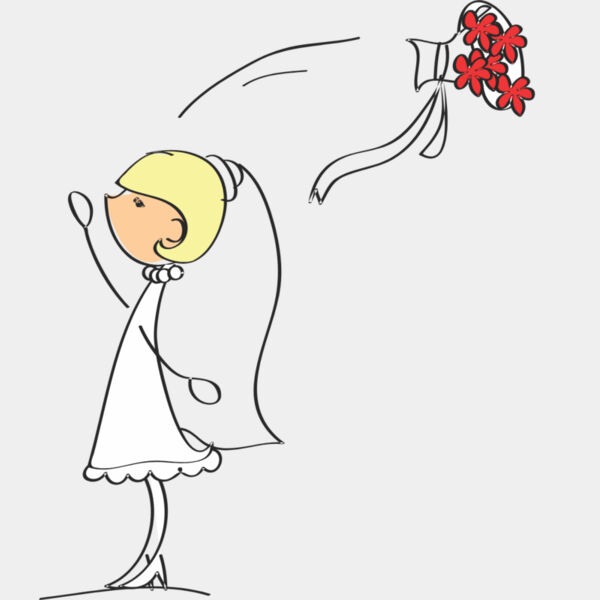 Cartoon Wedding Bride Bouquet Toss 1 Thumbnail